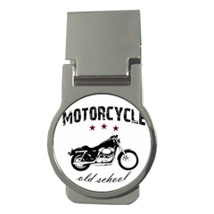 Motorcycle Old School Money Clips (round)  by Valentinaart