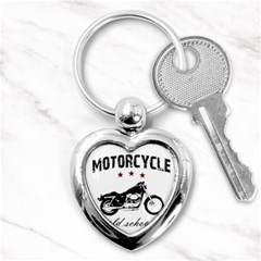 Motorcycle Old School Key Chains (heart)  by Valentinaart