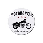 Motorcycle old school Rubber Round Coaster (4 pack)  Front