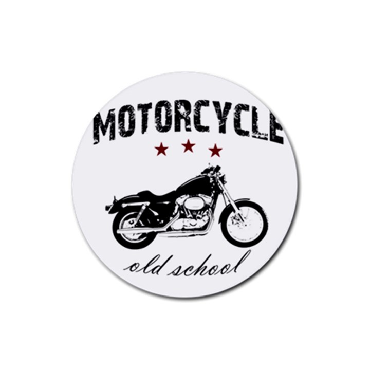 Motorcycle old school Rubber Round Coaster (4 pack) 