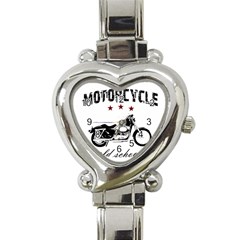 Motorcycle Old School Heart Italian Charm Watch by Valentinaart