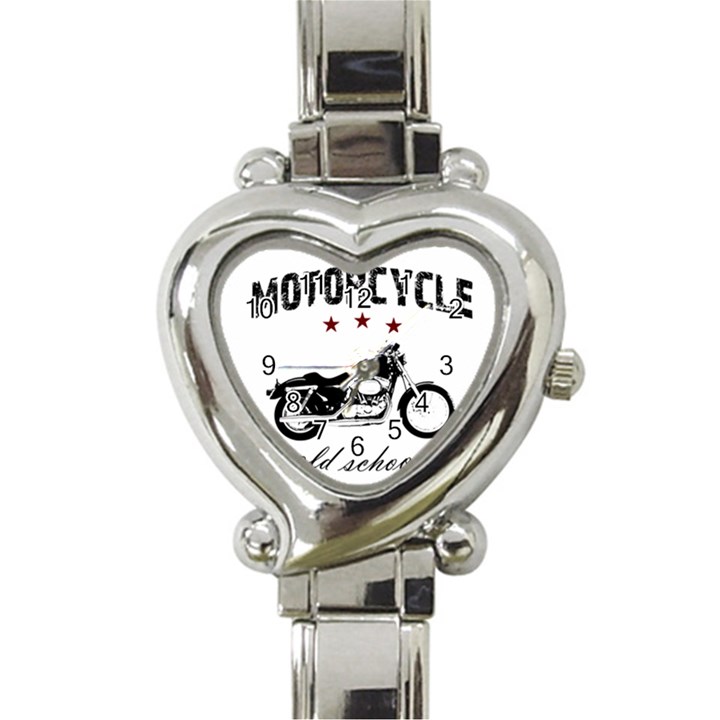 Motorcycle old school Heart Italian Charm Watch