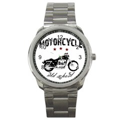 Motorcycle Old School Sport Metal Watch by Valentinaart