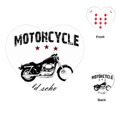 Motorcycle Old School Playing Cards (heart)  by Valentinaart