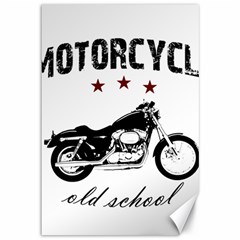 Motorcycle Old School Canvas 12  X 18   by Valentinaart