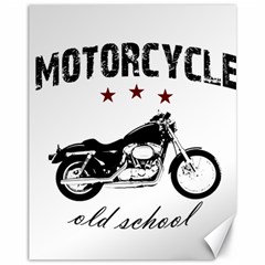 Motorcycle Old School Canvas 11  X 14   by Valentinaart