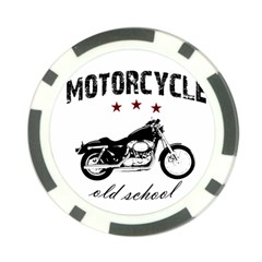 Motorcycle Old School Poker Chip Card Guard by Valentinaart