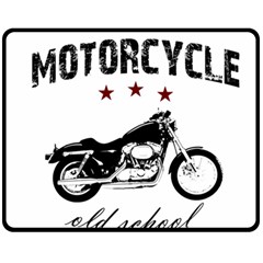 Motorcycle Old School Fleece Blanket (medium)  by Valentinaart