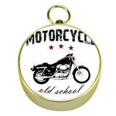 Motorcycle Old School Gold Compasses by Valentinaart