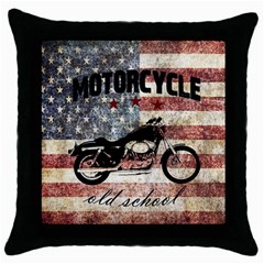 Motorcycle old school Throw Pillow Case (Black)