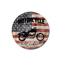 Motorcycle old school Rubber Coaster (Round) 