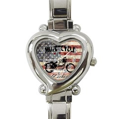 Motorcycle old school Heart Italian Charm Watch