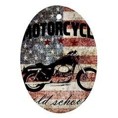 Motorcycle old school Oval Ornament (Two Sides)