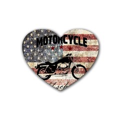 Motorcycle old school Rubber Coaster (Heart) 