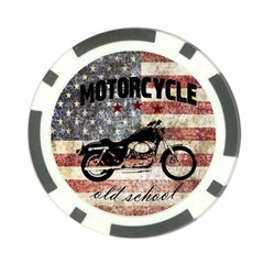 Motorcycle old school Poker Chip Card Guard (10 pack)