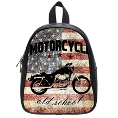 Motorcycle old school School Bags (Small) 