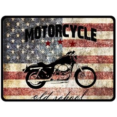 Motorcycle old school Fleece Blanket (Large) 