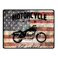 Motorcycle old school Double Sided Fleece Blanket (Small) 