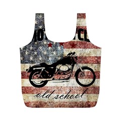 Motorcycle old school Full Print Recycle Bags (M) 