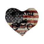 Motorcycle old school Standard 16  Premium Flano Heart Shape Cushions Front