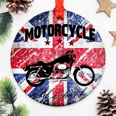 Motorcycle Old School Ornament (round) by Valentinaart