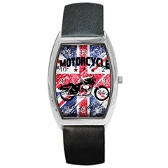 Motorcycle Old School Barrel Style Metal Watch by Valentinaart