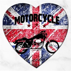 Motorcycle Old School Jigsaw Puzzle (heart) by Valentinaart