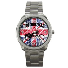 Motorcycle Old School Sport Metal Watch by Valentinaart