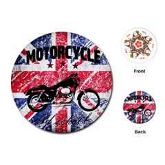 Motorcycle Old School Playing Cards (round)  by Valentinaart