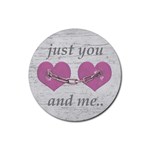 Shabby Chich Love Concept Poster Rubber Round Coaster (4 pack)  Front