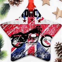 Motorcycle Old School Star Ornament (two Sides) by Valentinaart