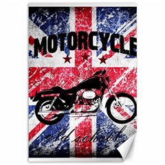 Motorcycle Old School Canvas 12  X 18   by Valentinaart