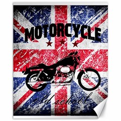 Motorcycle Old School Canvas 11  X 14   by Valentinaart