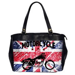 Motorcycle Old School Office Handbags (2 Sides)  by Valentinaart