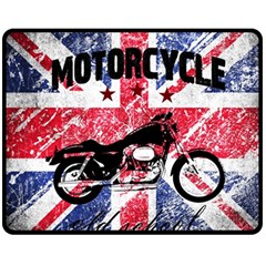 Motorcycle Old School Fleece Blanket (medium)  by Valentinaart