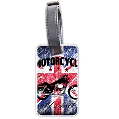 Motorcycle Old School Luggage Tags (one Side)  by Valentinaart