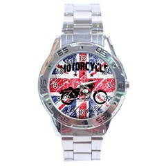 Motorcycle Old School Stainless Steel Analogue Watch by Valentinaart