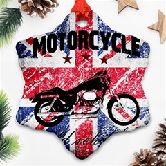 Motorcycle Old School Ornament (snowflake) by Valentinaart