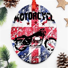 Motorcycle Old School Oval Filigree Ornament (two Sides) by Valentinaart