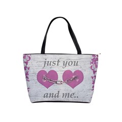 Shabby Chich Love Concept Poster Shoulder Handbags by dflcprints