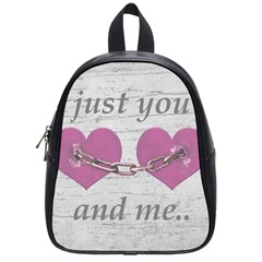 Shabby Chich Love Concept Poster School Bags (small)  by dflcprints