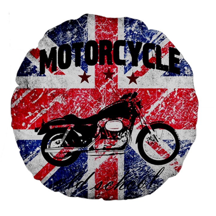 Motorcycle old school Large 18  Premium Round Cushions