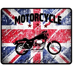 Motorcycle Old School Double Sided Fleece Blanket (medium)  by Valentinaart