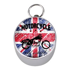 Motorcycle Old School Mini Silver Compasses by Valentinaart