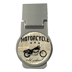 Motorcycle Old School Money Clips (round)  by Valentinaart