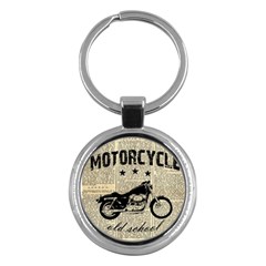 Motorcycle Old School Key Chains (round)  by Valentinaart