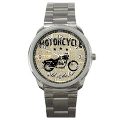 Motorcycle Old School Sport Metal Watch by Valentinaart