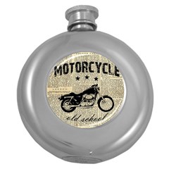 Motorcycle Old School Round Hip Flask (5 Oz) by Valentinaart