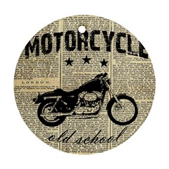 Motorcycle Old School Round Ornament (two Sides) by Valentinaart