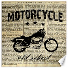 Motorcycle Old School Canvas 16  X 16   by Valentinaart